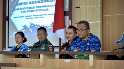 Wakil Bupati Boyolali Wahyu Irawan memimpin Rakor Forkopimda dalam rangka persiapan Hari Natal 2024 dan Tahun