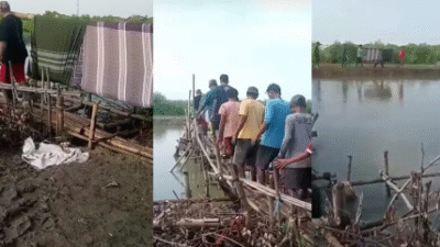 Jenazah Yang Viral Ditandu dengan Sarung di Indramayu, Akibat Jembatan yang Tidak Memenuhi Syarat